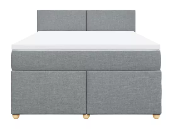 Sommier à lattes de lit avec matelas Gris clair 140x190cm Tissu
