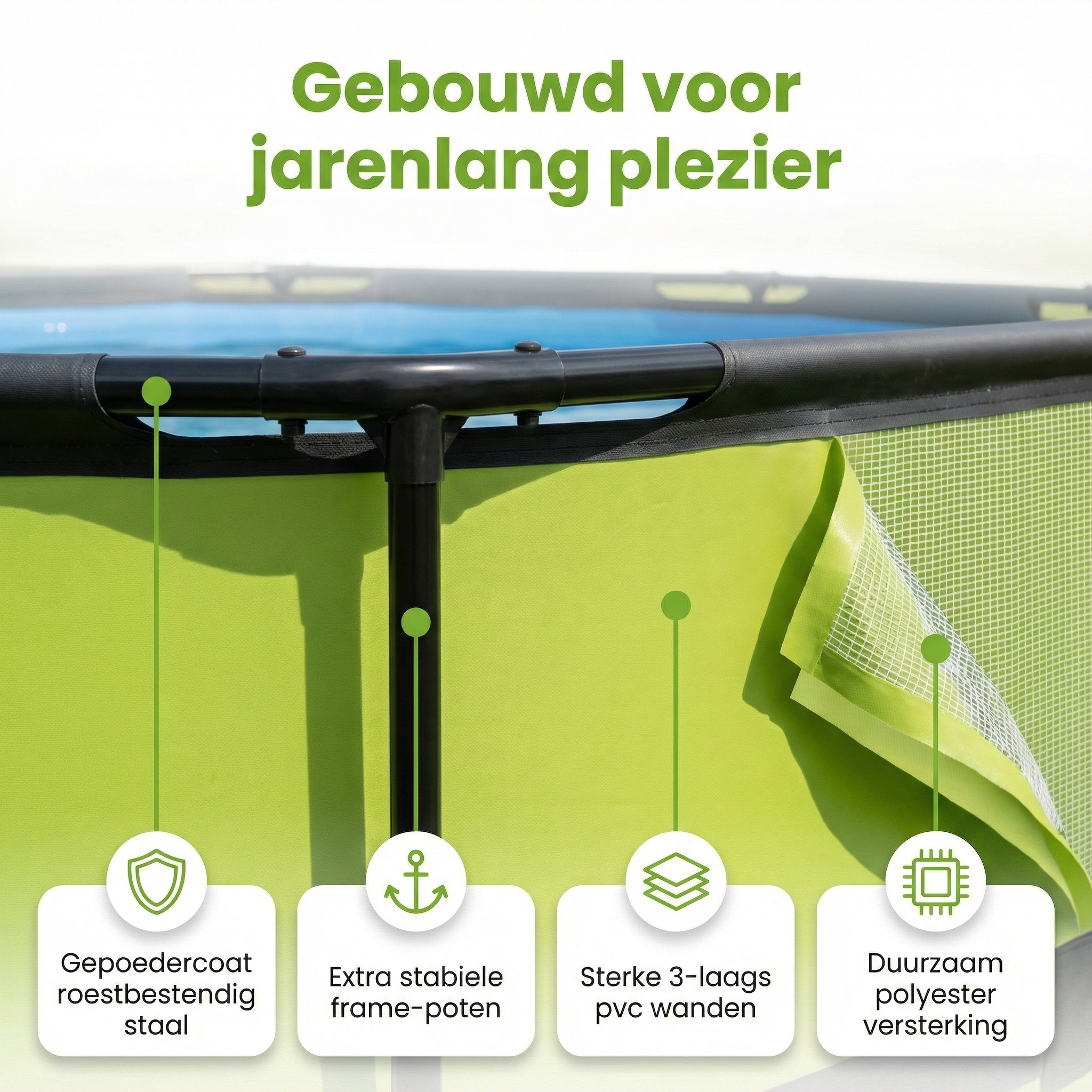 EXIT Lime 300x76cm Zwembad met pomp - Green