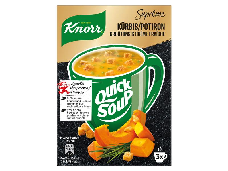 Knorr Quick Soup Kürbis, Croûtons und Crème Fraiche 3 Porti Kürbissuppe mit Croûtons und Crème fraîche
