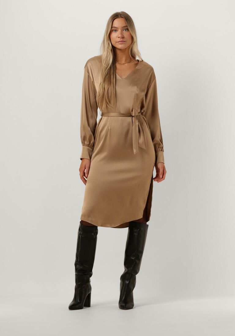 SIMPLE bronzen simple midi jurk wv-rc-poly-23-1