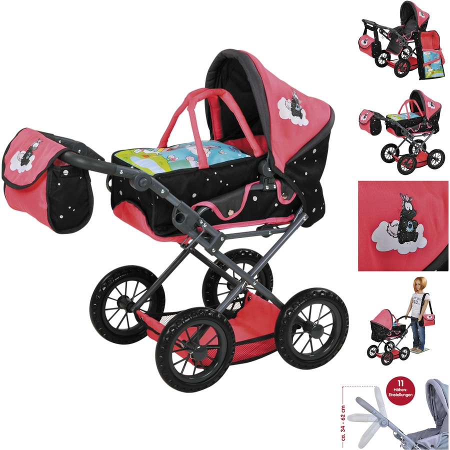 knorr toys® Puppenwagen Ruby NICI Theodor Carbon schwarz