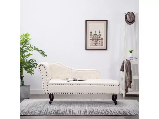 Prolenta Premium - Chaise longue Blanc crème Similicuir