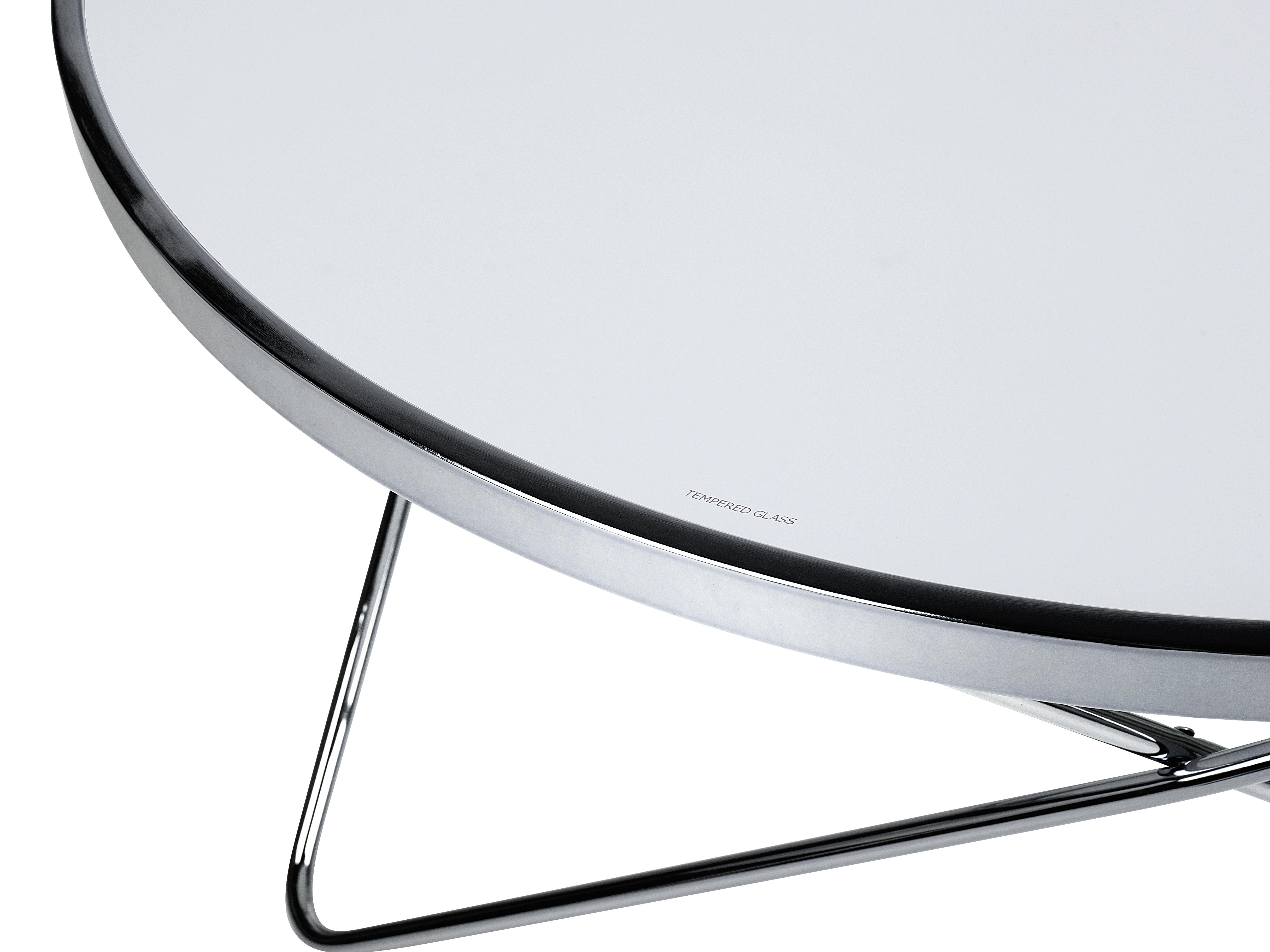 Salontafel MERIDIAN Veiligheidsglas Wit/zilver