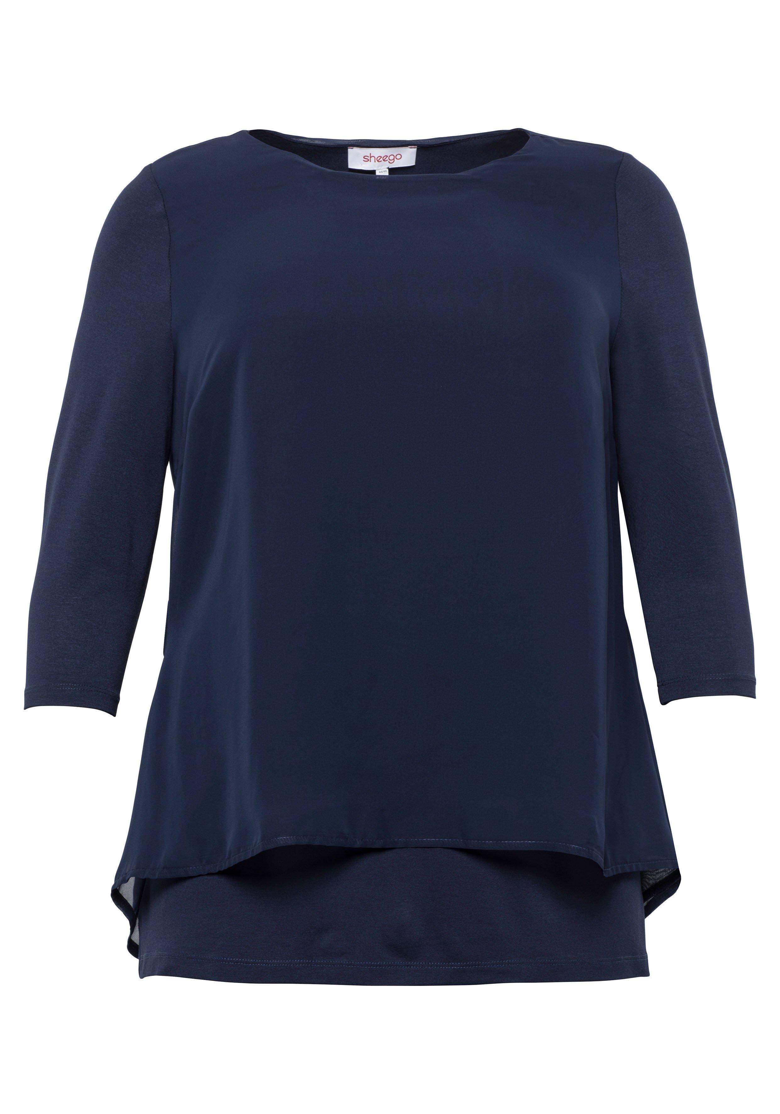 Blusenshirt in leichter A-Linie mit Zipfelsaum