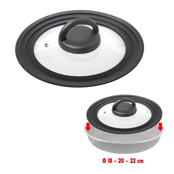 Couvercle pour casserole ou poêle de 18, 20, 22 cm