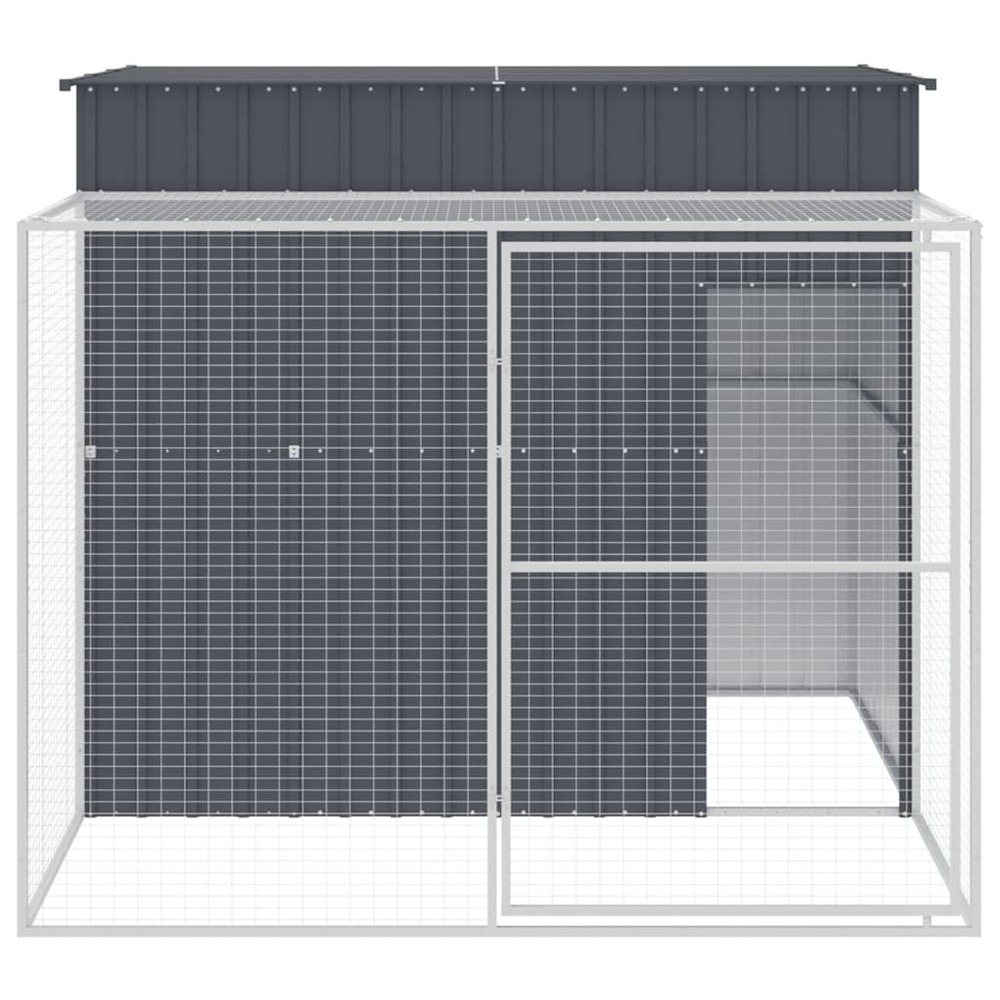 Niche pour chien avec cour anthracite 214x253x181 cm