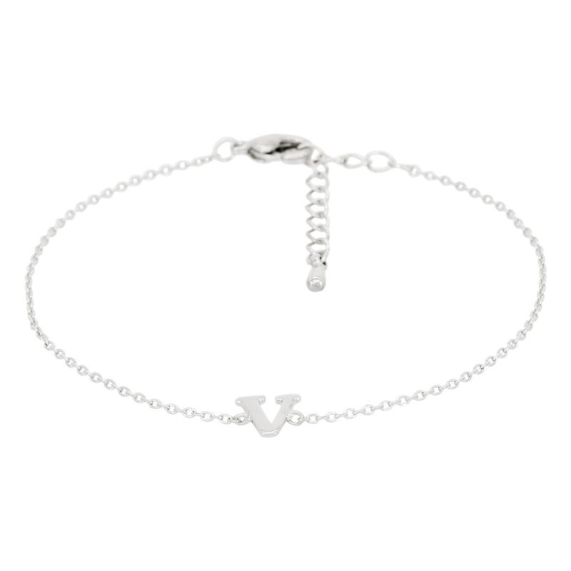Bracelet Lettre V Argenté