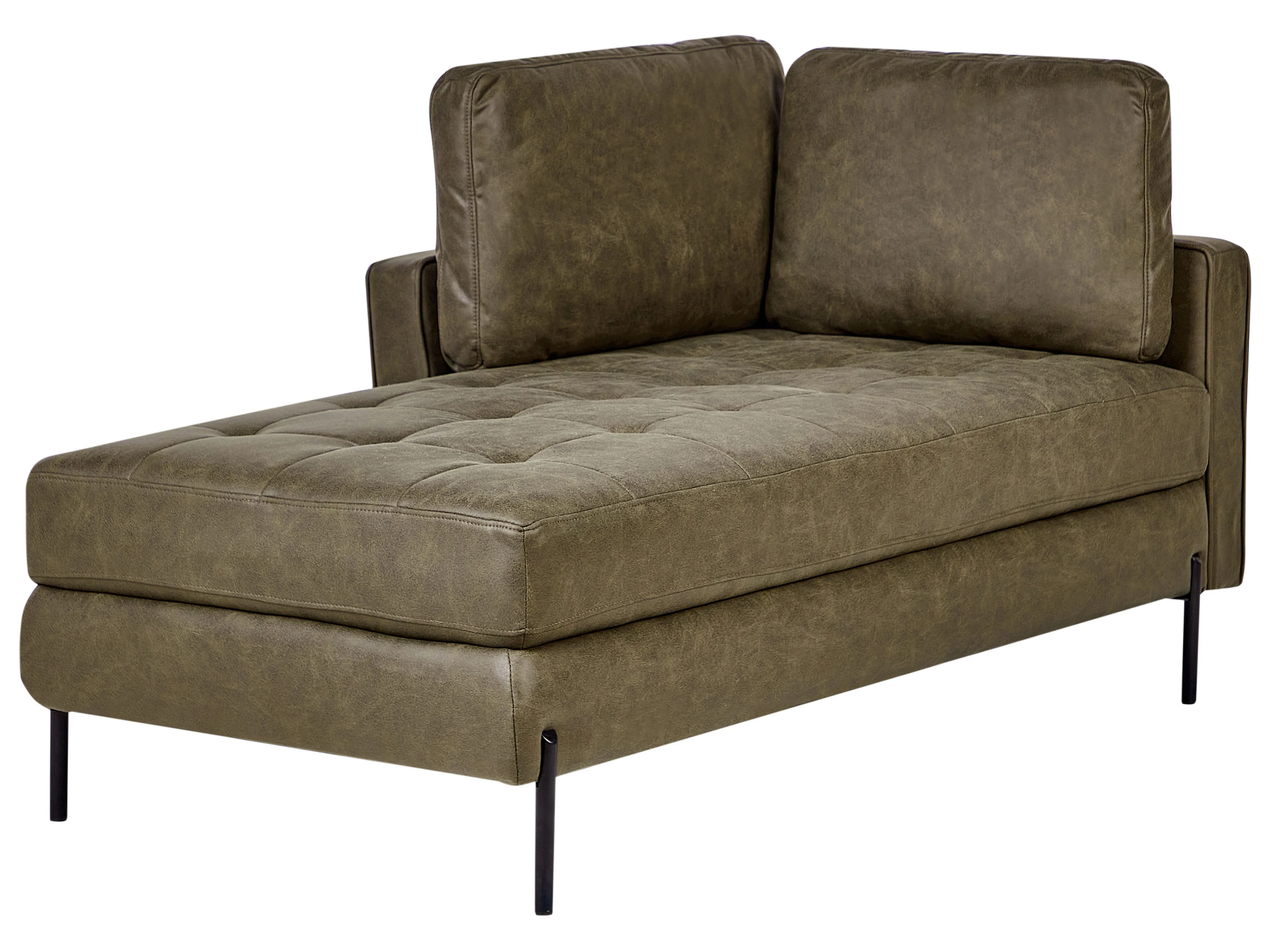 Rechtszijdige chaise longue REBAIS Kunstleer Groen
