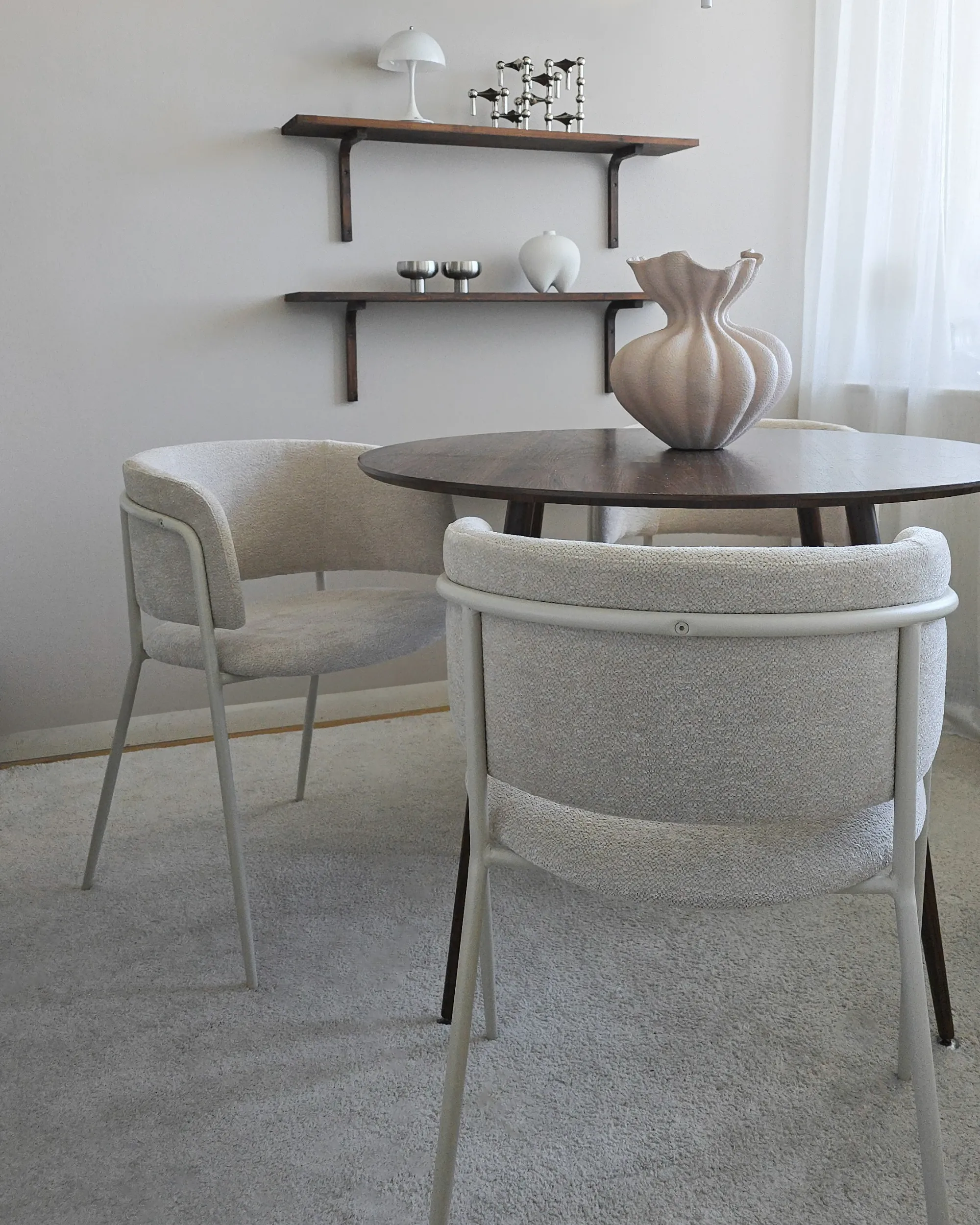 Set van 2 eetkamerstoelen SPRINGER Chenille Lichtbeige