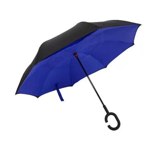(Ø105cm) Umgekehrter Langgriff Regenschirm Fashion Reverse Schirm - Blau