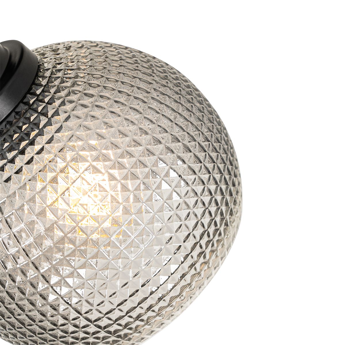 Design spot zwart met smoke glas - Chico