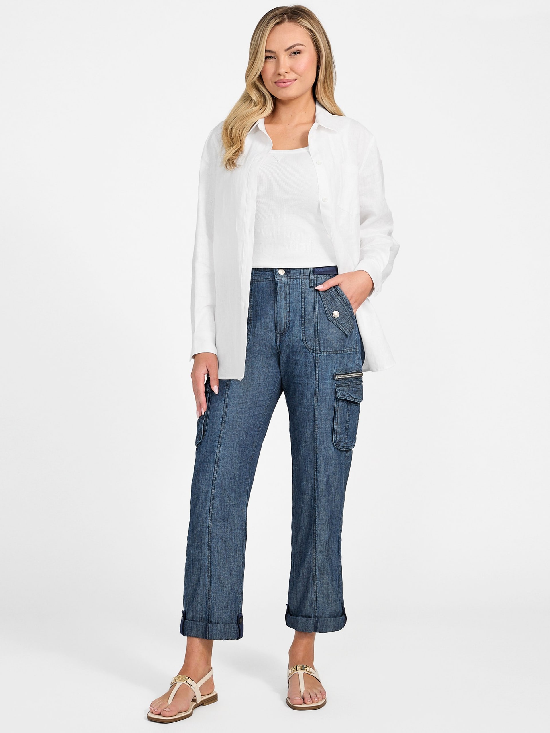 Calça Cargo Nessi em Jeans
