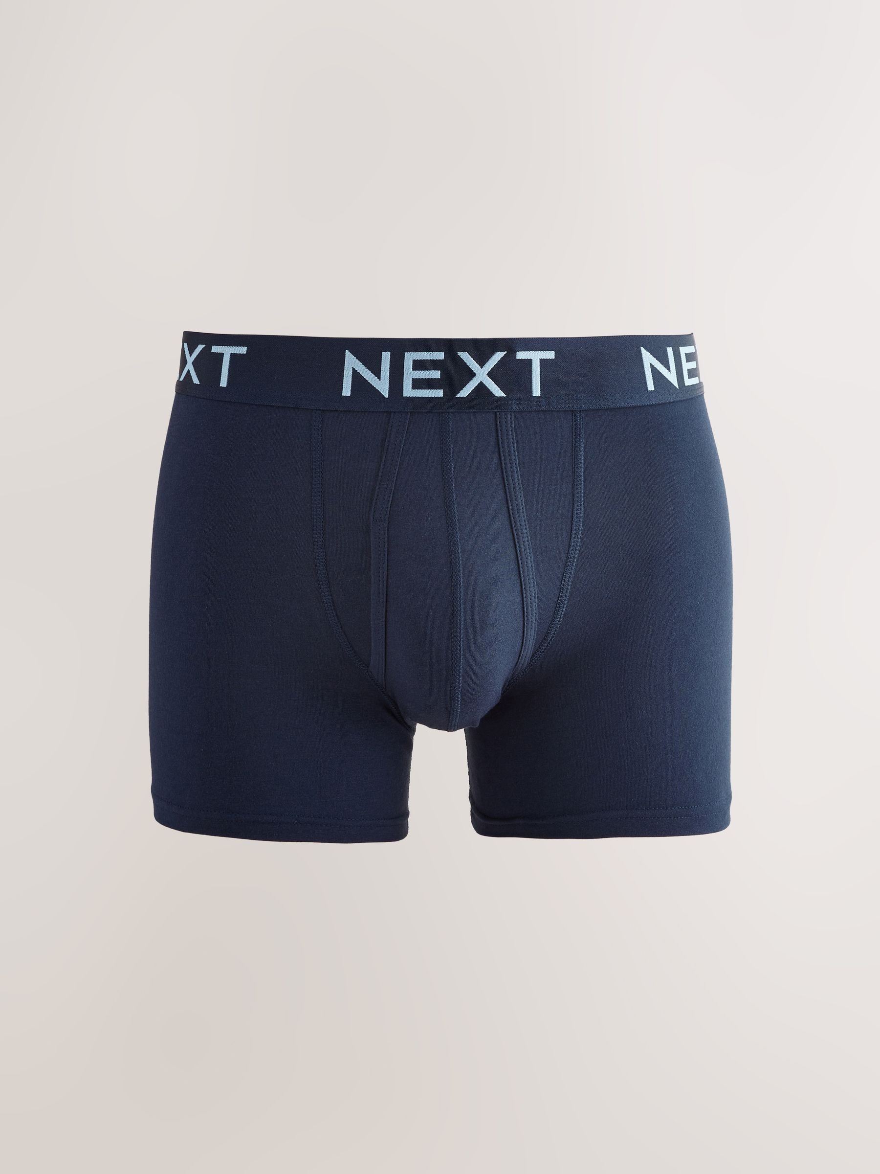 Marineblauwe felgekleurde tailleband met contrast - Standaard - 10 Boxershorts zonder plooi