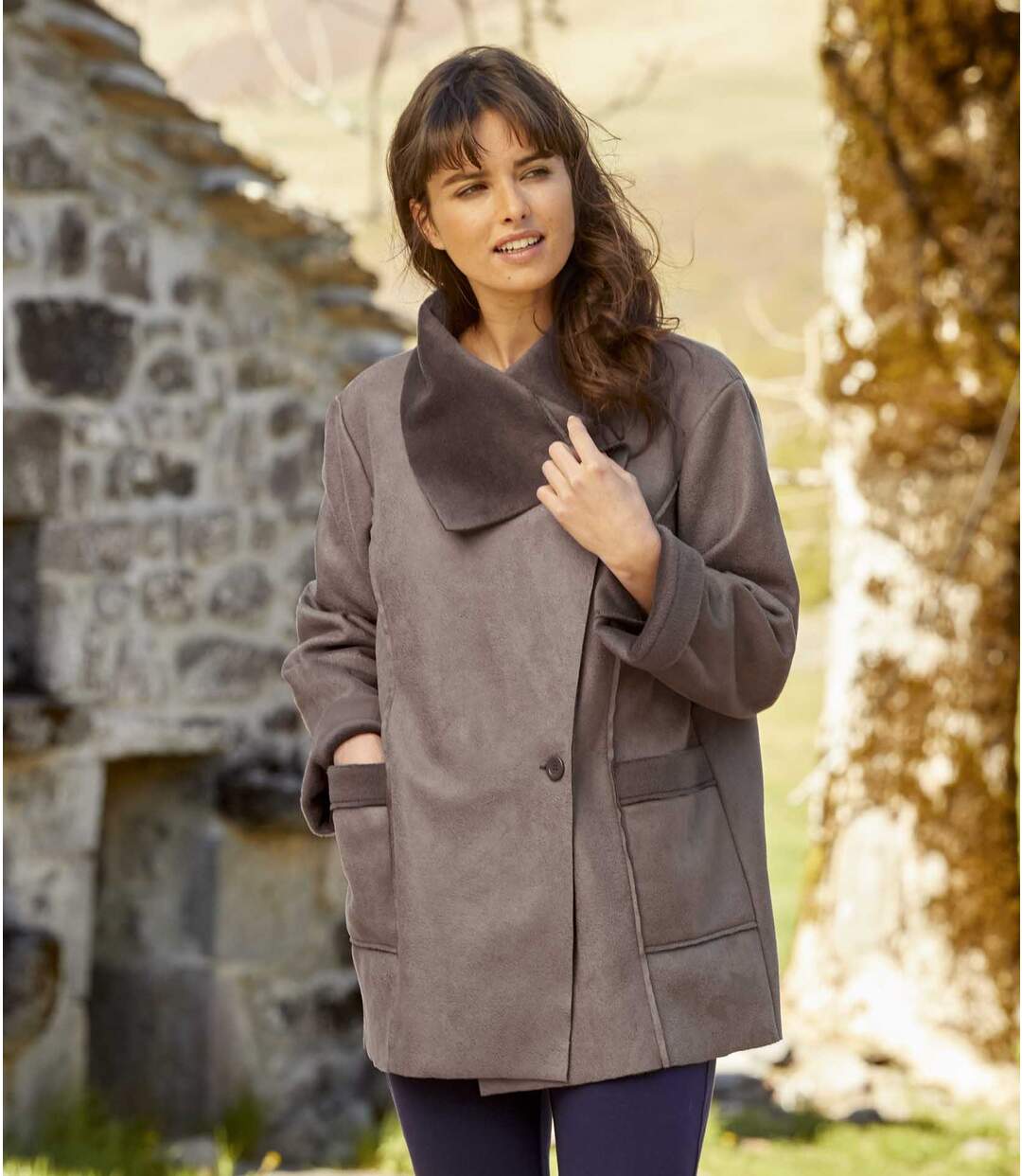 Veste Suédine Asymétrique