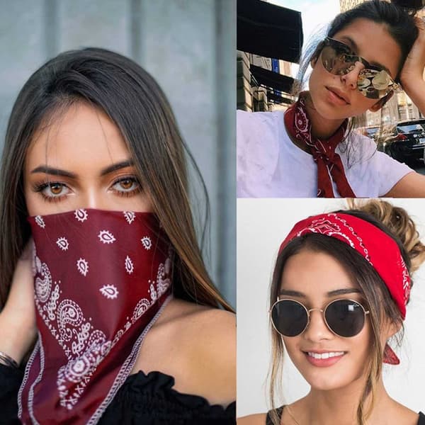 Bandana skjerf sjal snus klut paisley mønster lyseblå