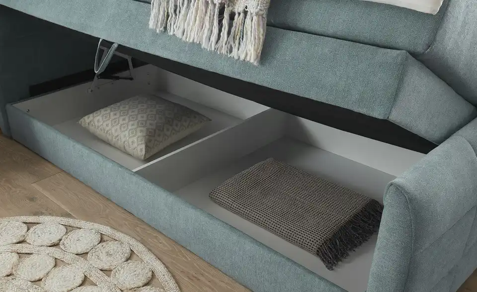Boxspringbett Kuba 3 Denimblau 120 cm
