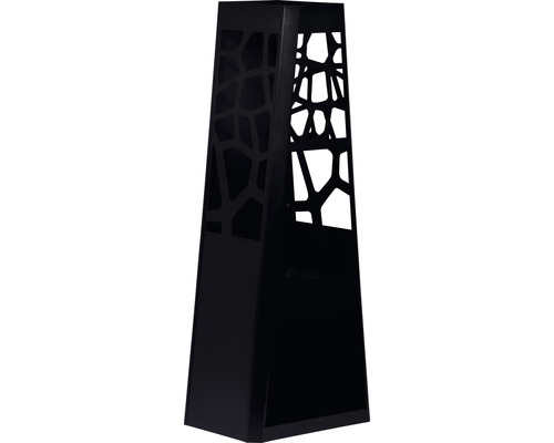 Metalen tuinhaard met opbergruimte dobar 48 x 30,5 x 124 cm staalplaat zwart brandwerend
