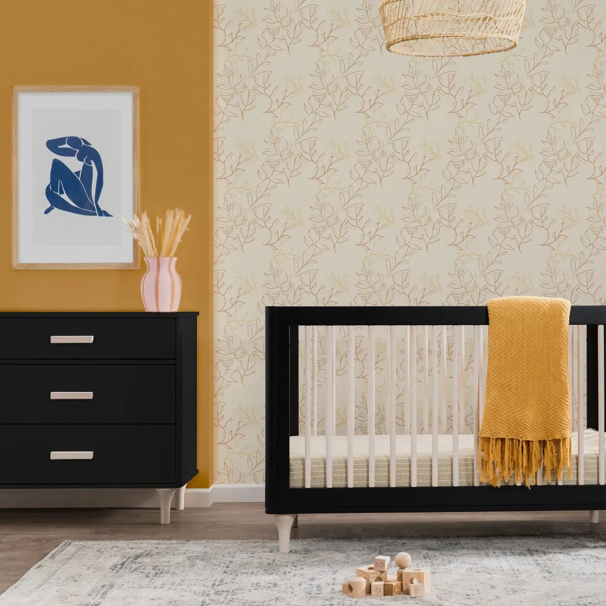Babyletto Bureau Double 6 Tiroirs Lolly - Noir  Naturel Lavé