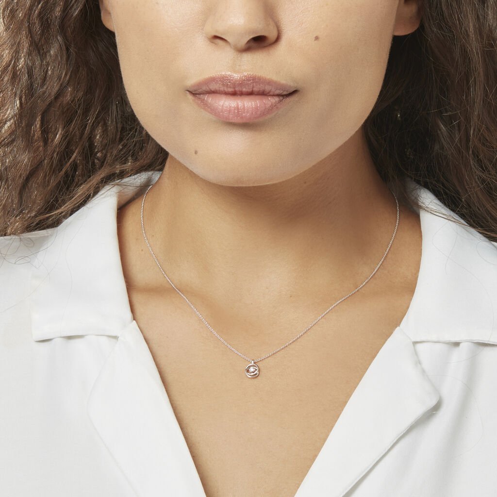 Collier Nid Amour Or Blanc Diamant