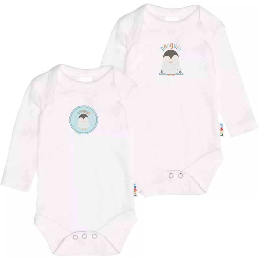 Liliput Langarmbody 2er Pack penguin  penguin patch weiß