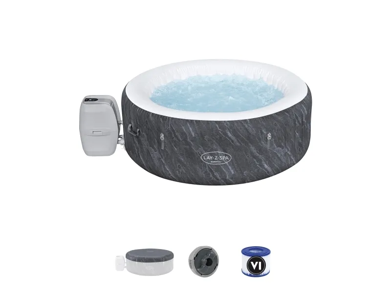 Bestway Lay-Z-Spa 60175, 669 L, 4 person(er), Rund, Boble/Jet massage, Grå, Hvid, 40 °C
