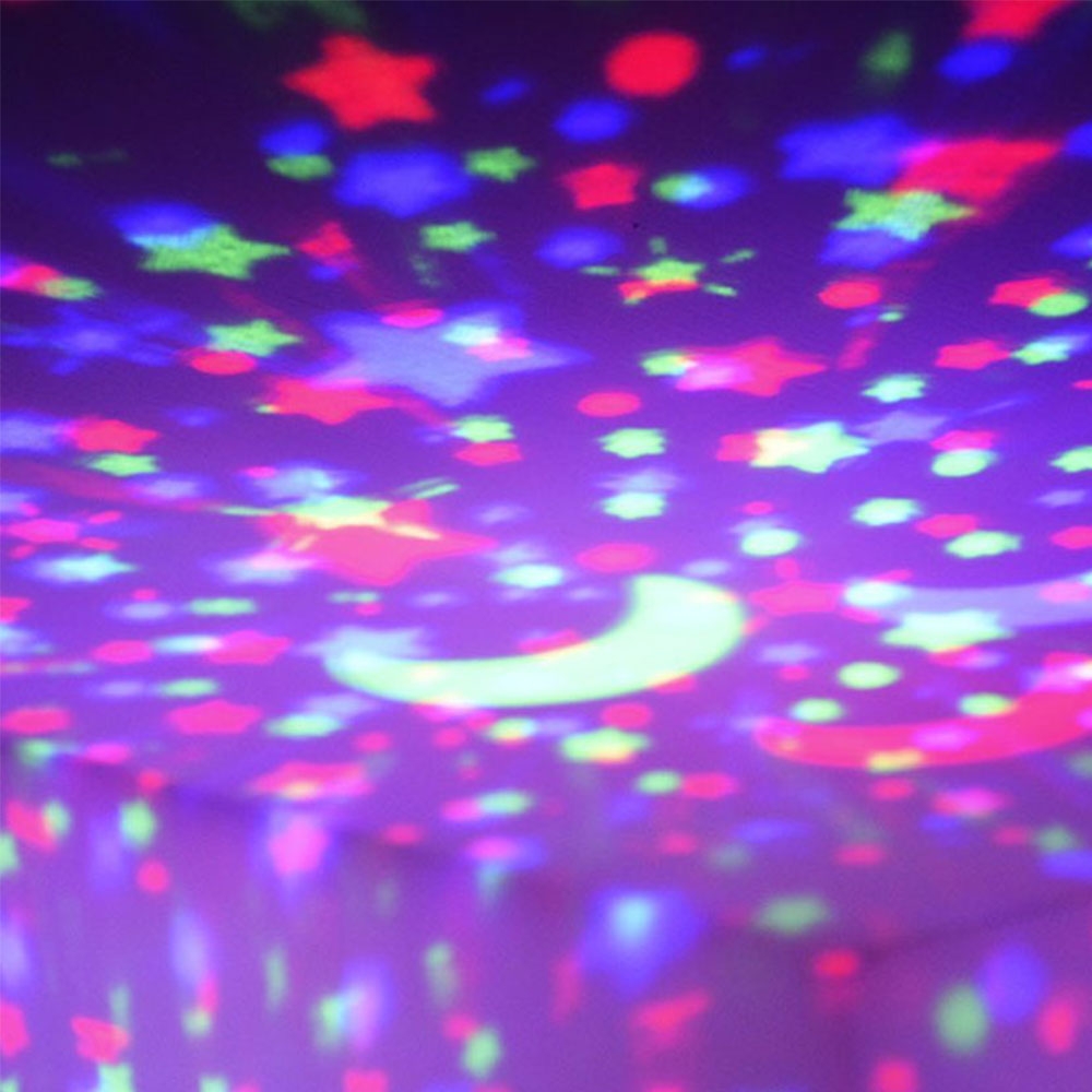 Mini LED Sternenhimmel Projektor 360° Rotierendes Kinder Nachtlicht USB Galaxy Nachttisch Lampe mit 8 Leuchtmodi (USB/Batteriebetrieben) - Weiss