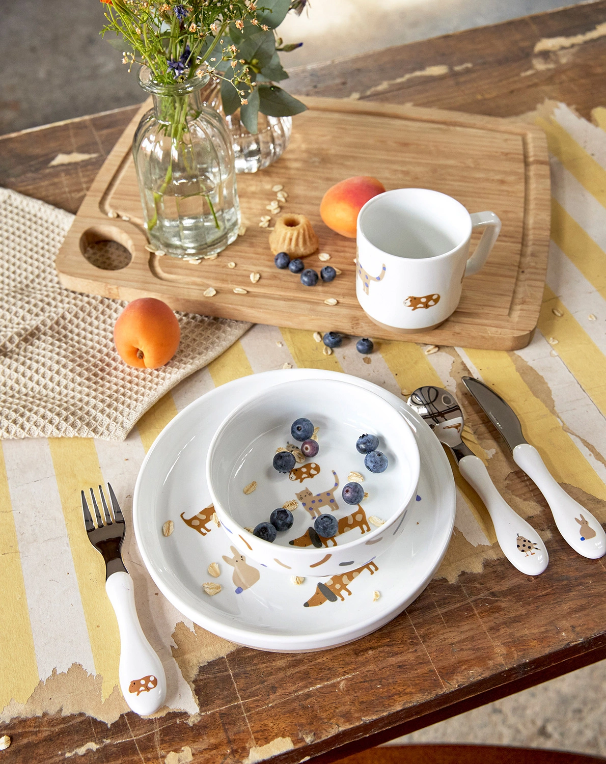Geschirr-Set LITTLE MATEYS 3-teilig in royal blue