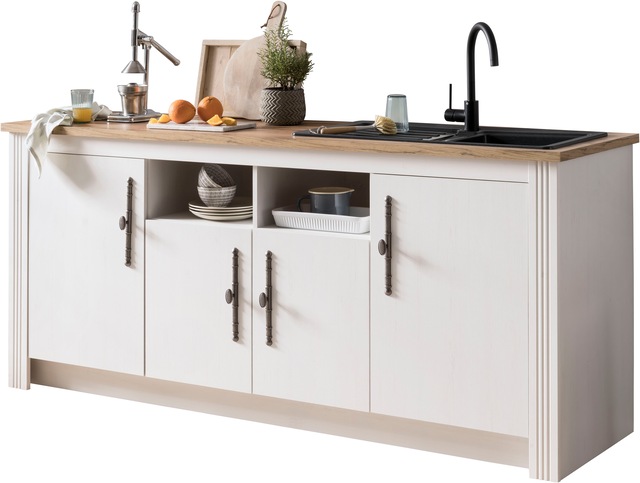 KOCHSTATION Spülenschrank »KS-Westminster« im romantischen Landhausstil, Breite 204 cm, exclusiv by Otto