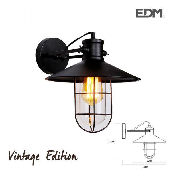 EDM Candeeiro de Parede Vintage E27 60w 27,5x37x32cm - EDM32103
