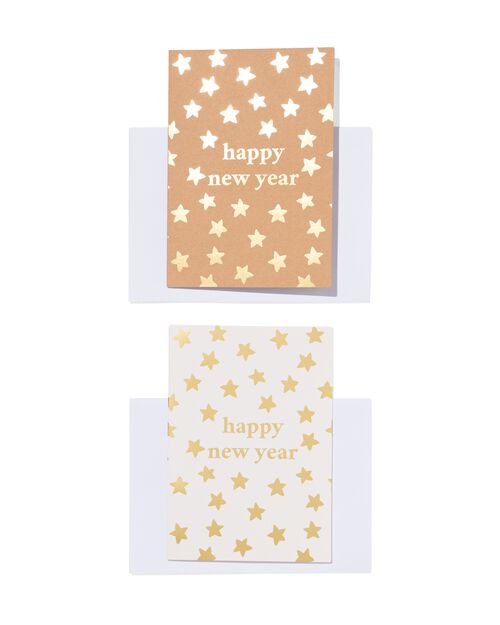 10 cartes de vœux de Nouvel An avec enveloppe