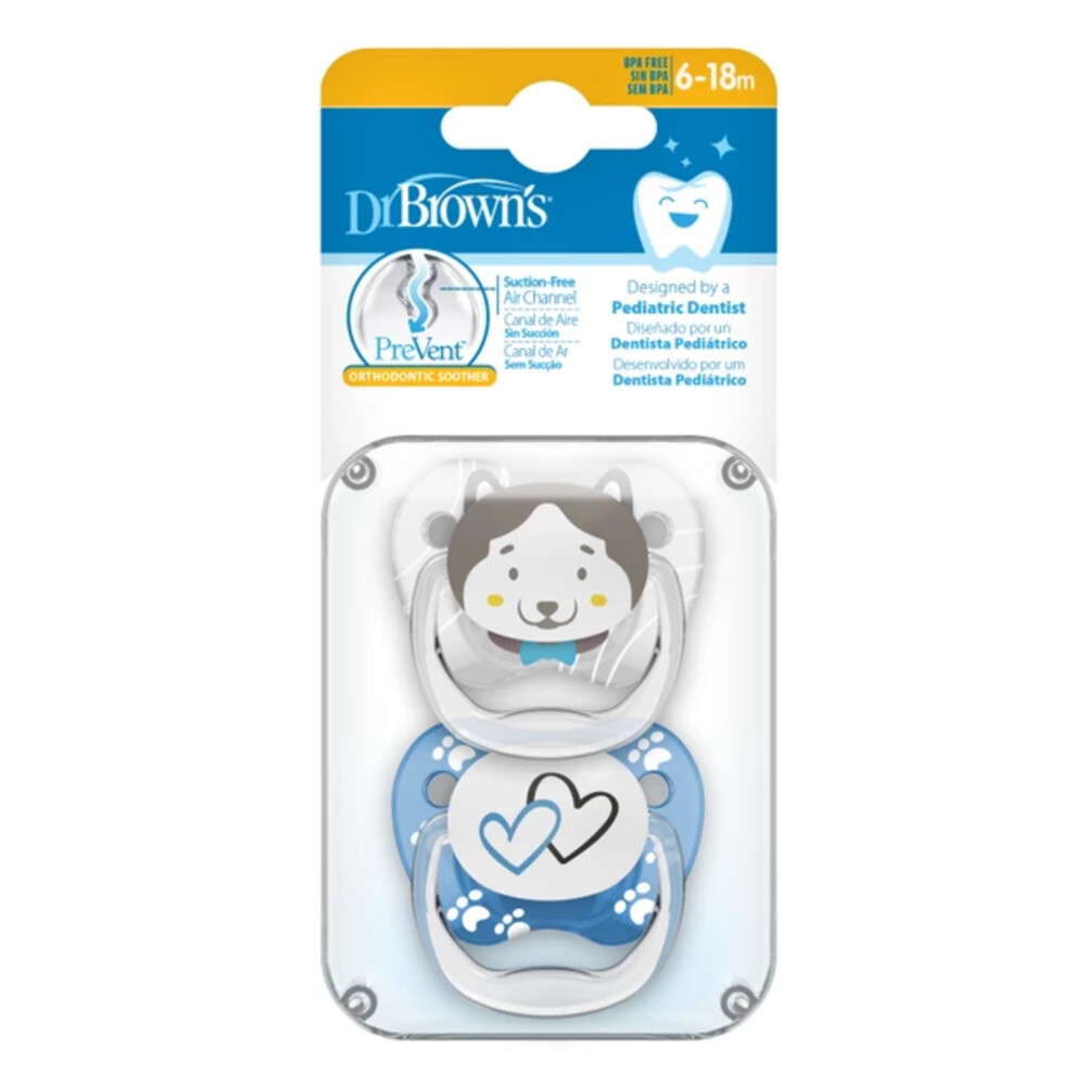 Dr. Browns Fopspeen Fase 2 Animal Blauw
