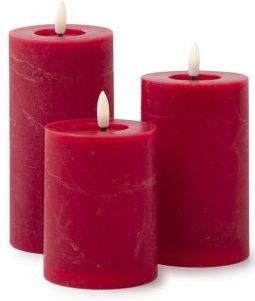 Lumineo - Led Kaarsen - Rood - Set van 3 - Oplaadbaar - Bewegende Vlam