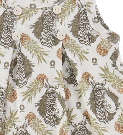 Katvig Kleid - Weiß m. Tropisch Print