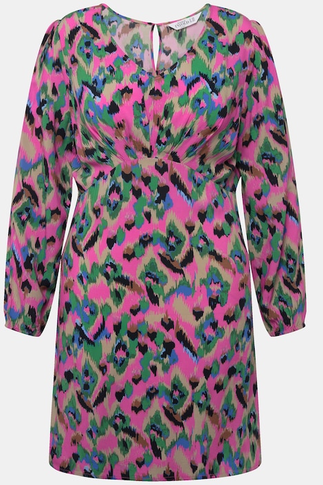 Minikleid, Fitted Fit, Colorprint, Langarm