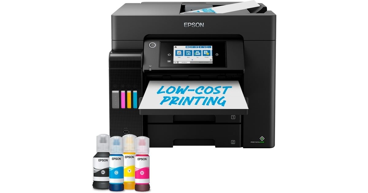 EpsonEcoTank ET-5850 all-in-one inkjetprinter met faxfunctie  (Zwart, Scannen, Kopiëren, Faxen, LAN, Wi-Fi)