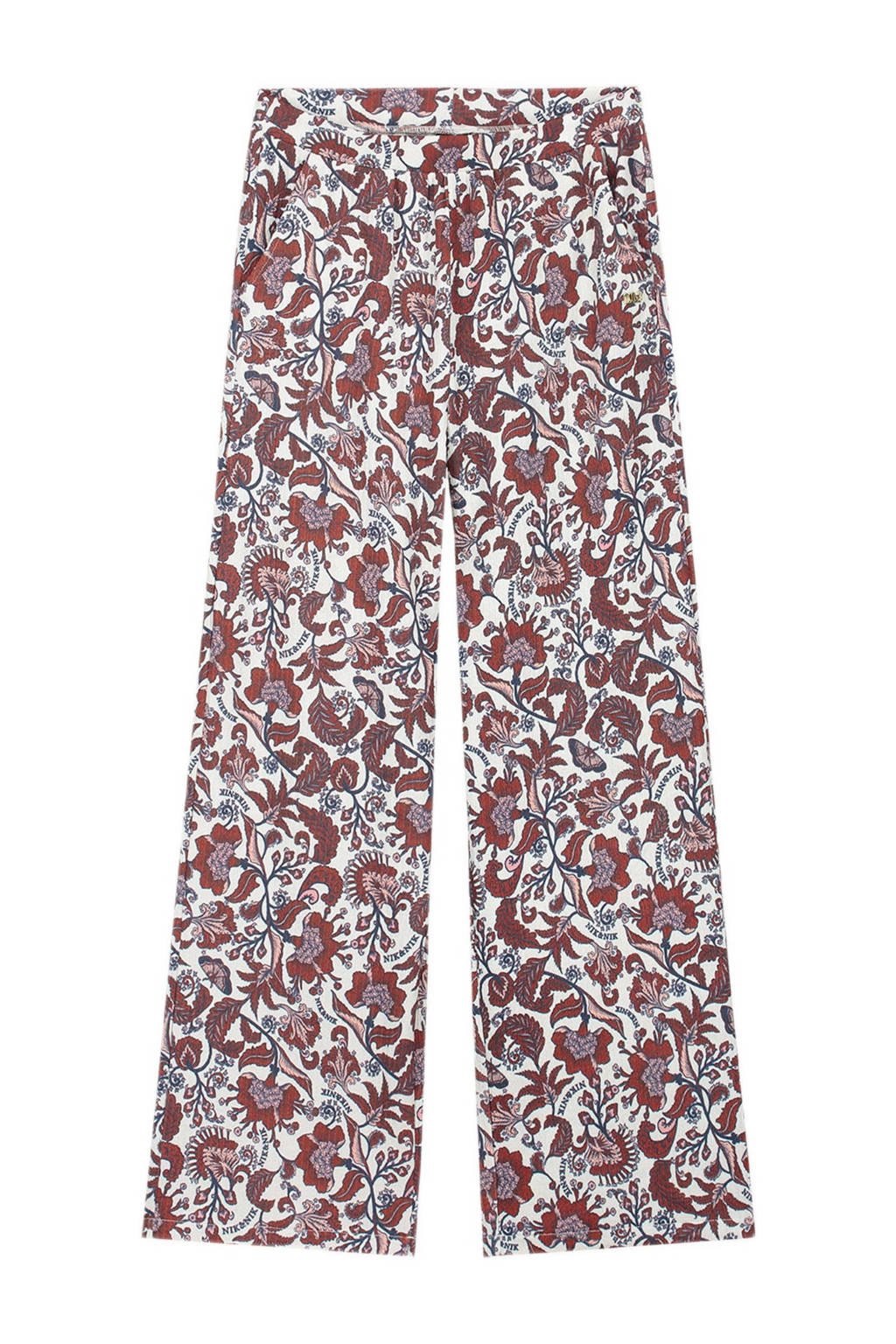 NIK&NIK broek Bianca met all over print rood/wit