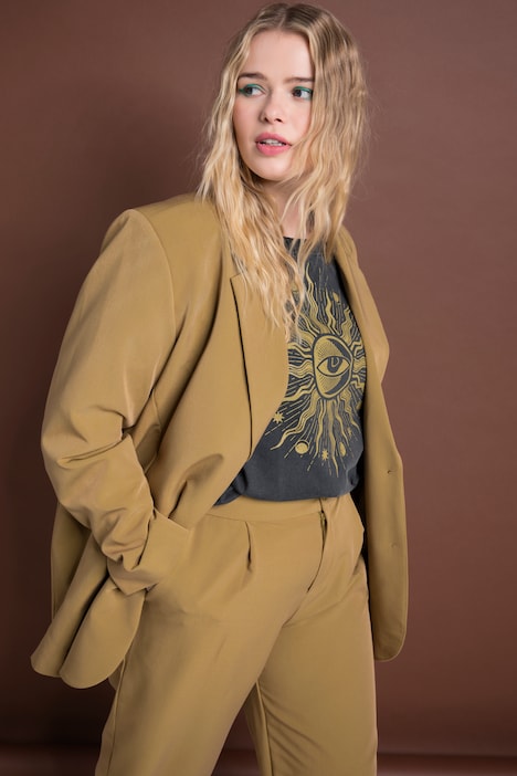 Oversized-Blazer, Revers, Langarm