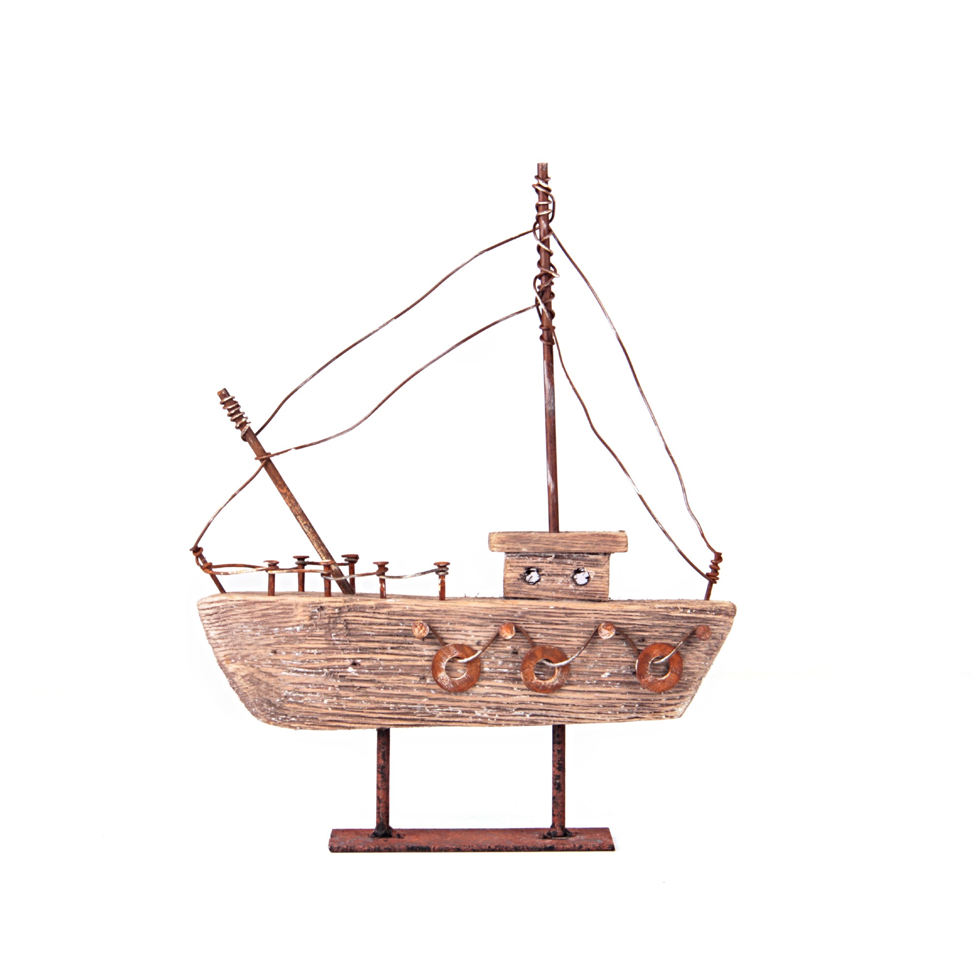 Zweimaster, mit Standfuß, B 16 cm, H 19,5 cm, L 3 cm von fischer's lagerhaus