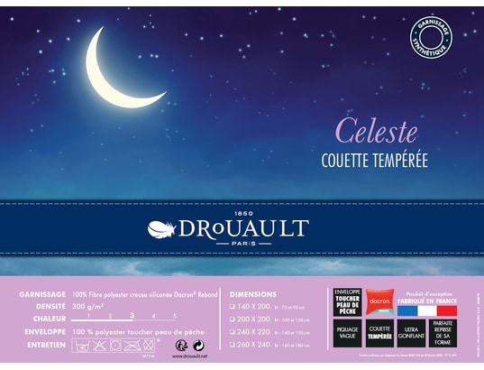 DROUAULT - Couette Celeste 240x220cm tempérée 300gr/m²