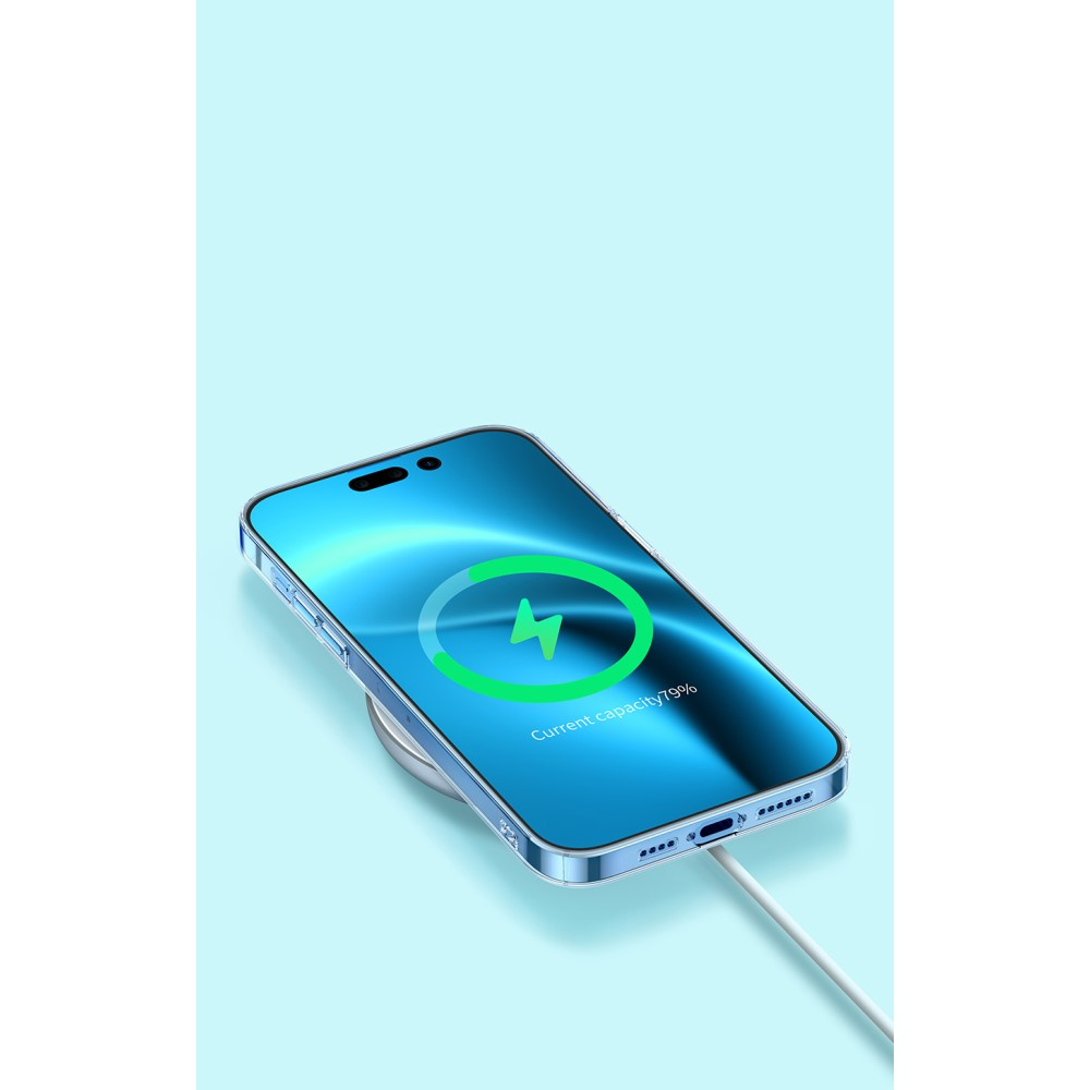 iPhone 14 MagSafe Crystal Hardcase Hülle mit Kameraschutz   Display Panzerglas - Transparent