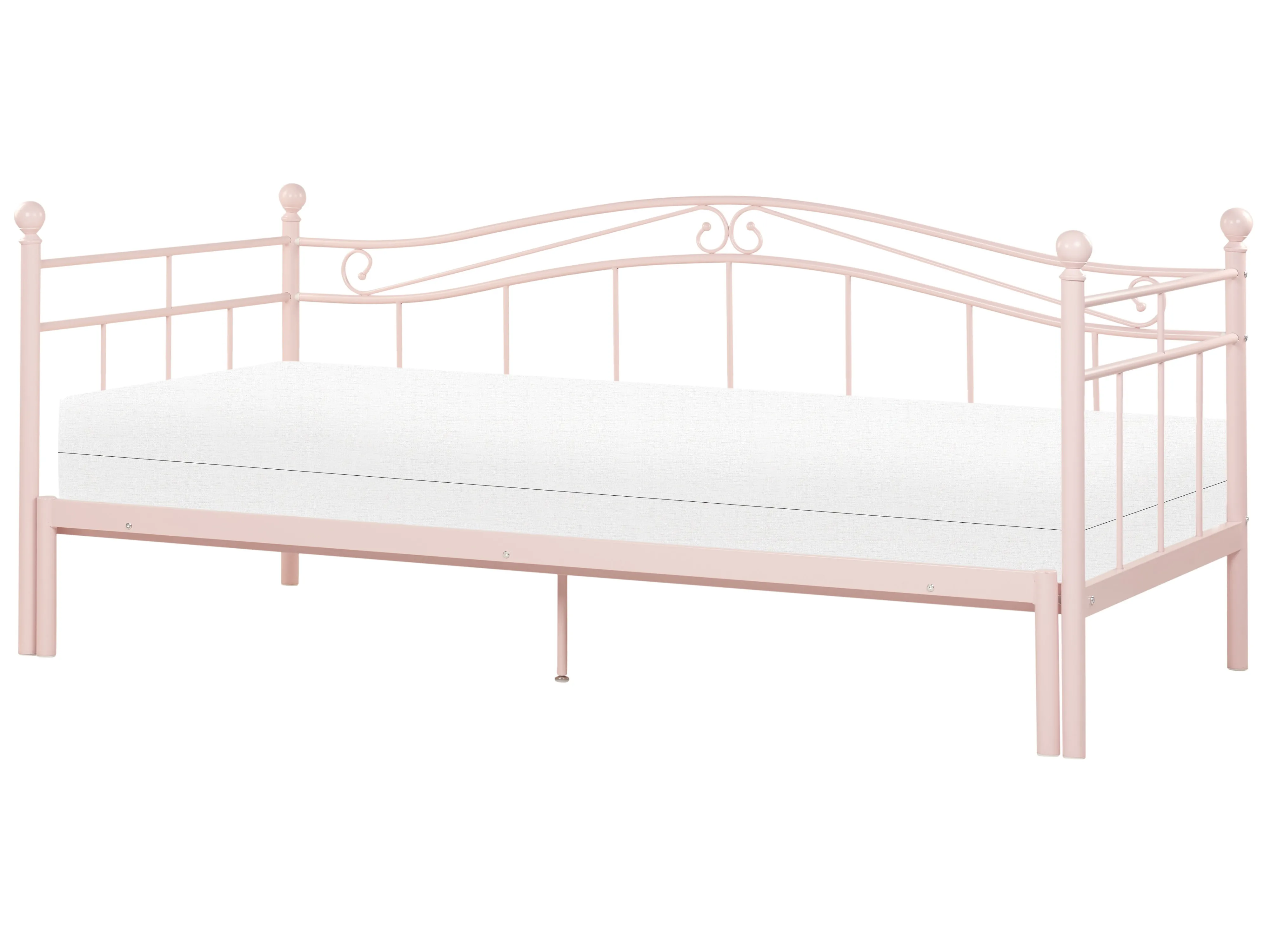 Onderschuifbed Metaal TULLE 90 x 200 cm Pastelroze