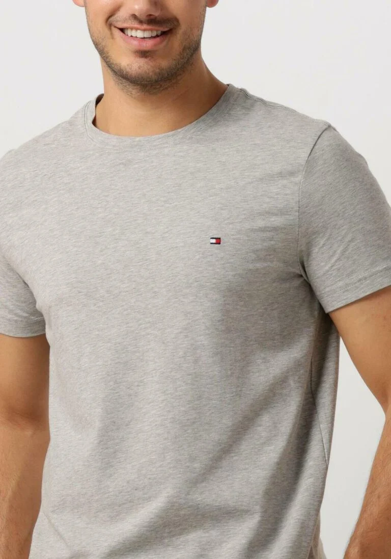 TOMMY HILFIGER grijze tommy hilfiger t-shirt core stretch slim c-neck