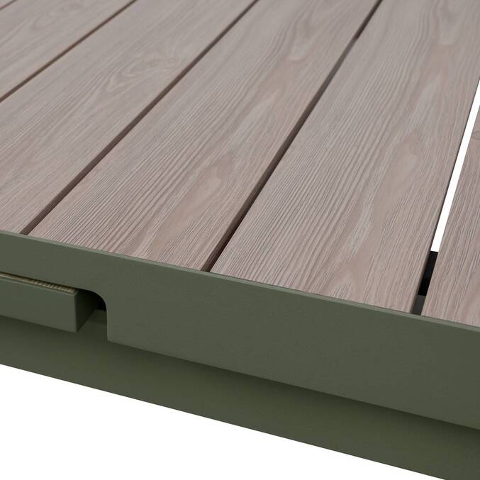 Table de jardin extensible rectangulaire EVASION Lin / Vert laurier