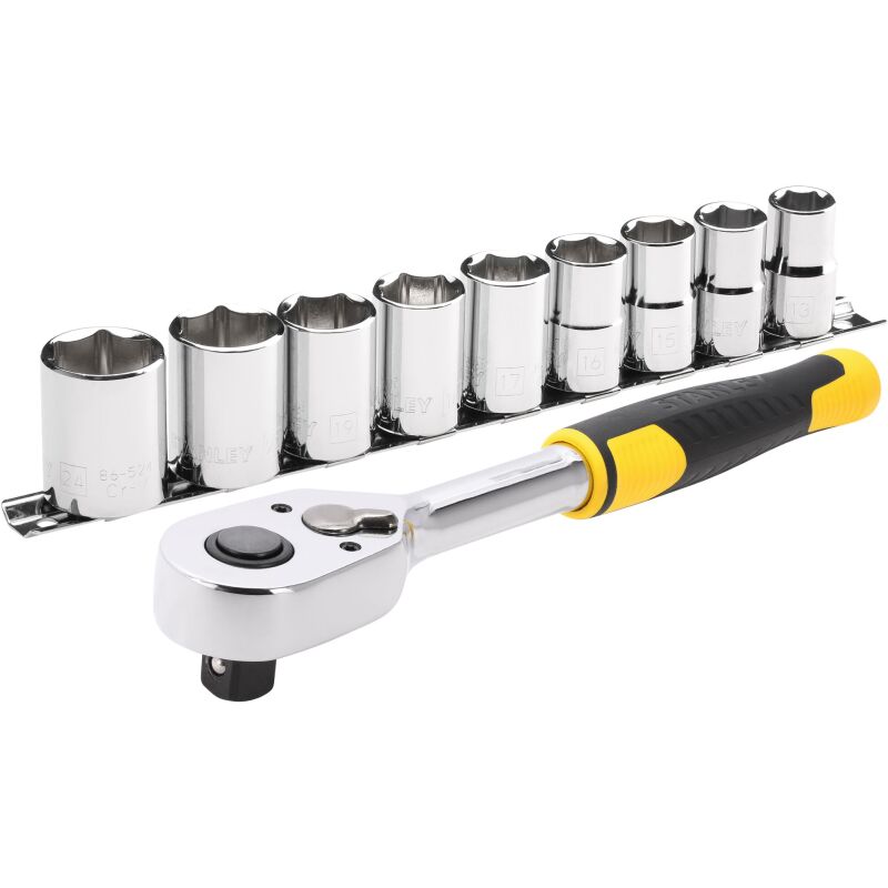 Cliquet 72 dents - 1l2po+ 9 douilles - 10 pièces