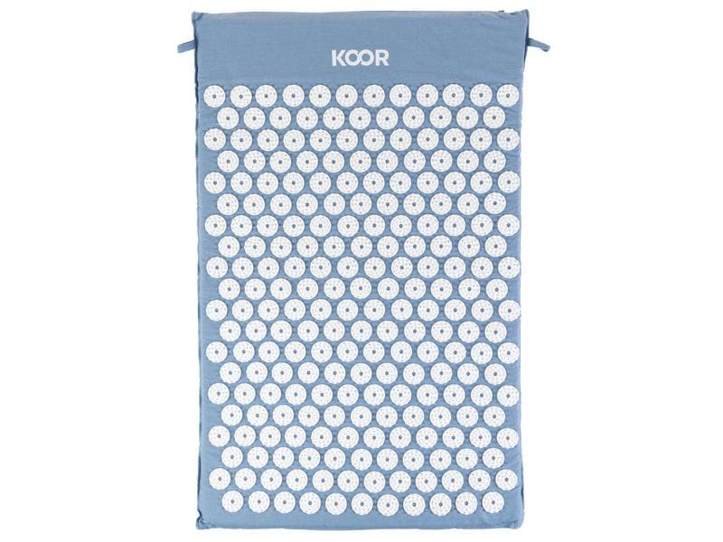 KOOR Akupressurmatte mit Kissen Blau/Weiss Akupressur-Set aus Stachelmatte und Kissen