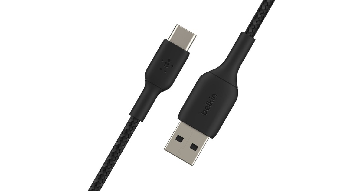 BelkinBOOSTCHARGE gevlochten USB-C/ USB-A kabel  (Zwart, 15 cm)