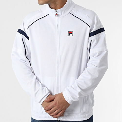 Veste Zippée A Bandes Zvolen Blanc Bleu Marine