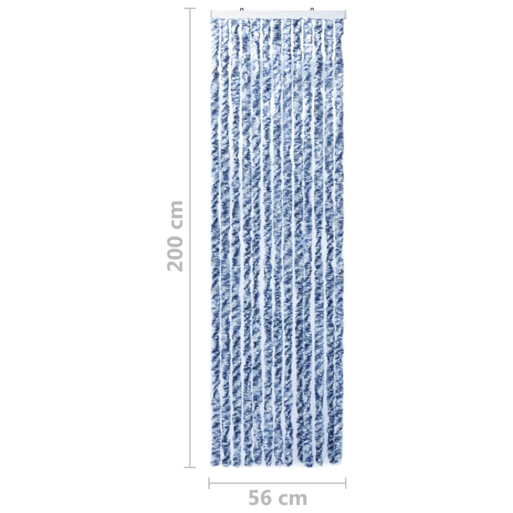 Moustiquaire bleu et blanc 56x200 cm chenille