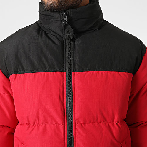 Doudoune Capuche Rouge Noir