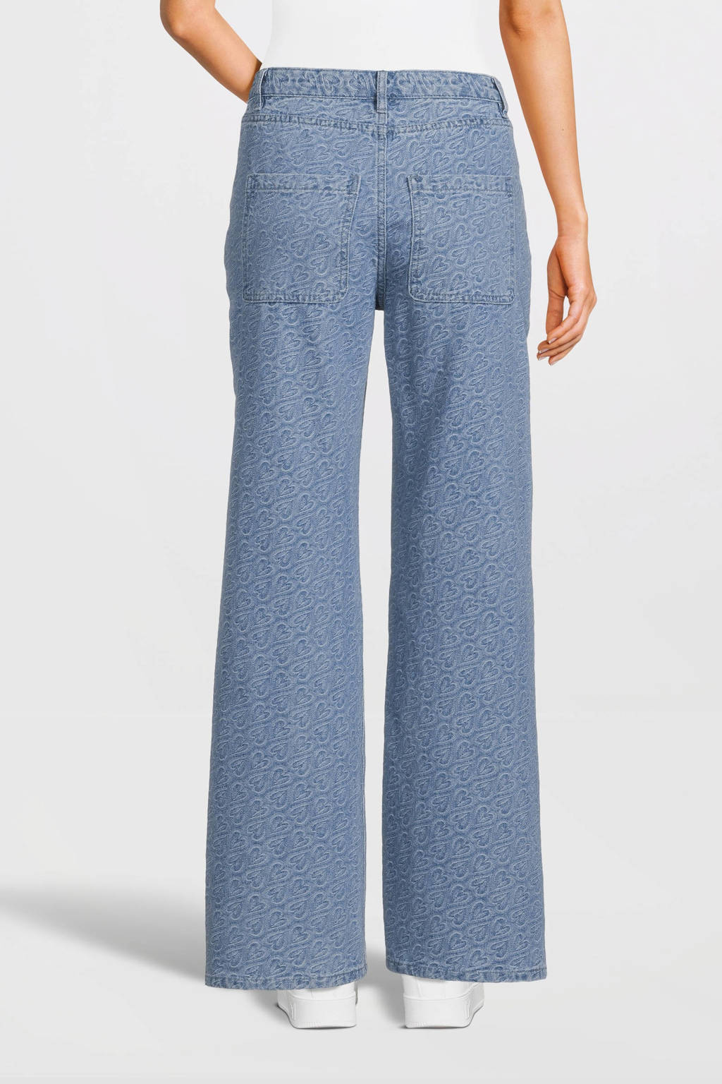 Sofie Schnoor straight leg jeans met hartjes light blue denim